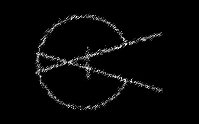 white scribble on black background