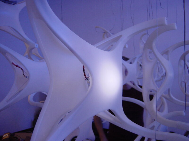 white sculptural installation
