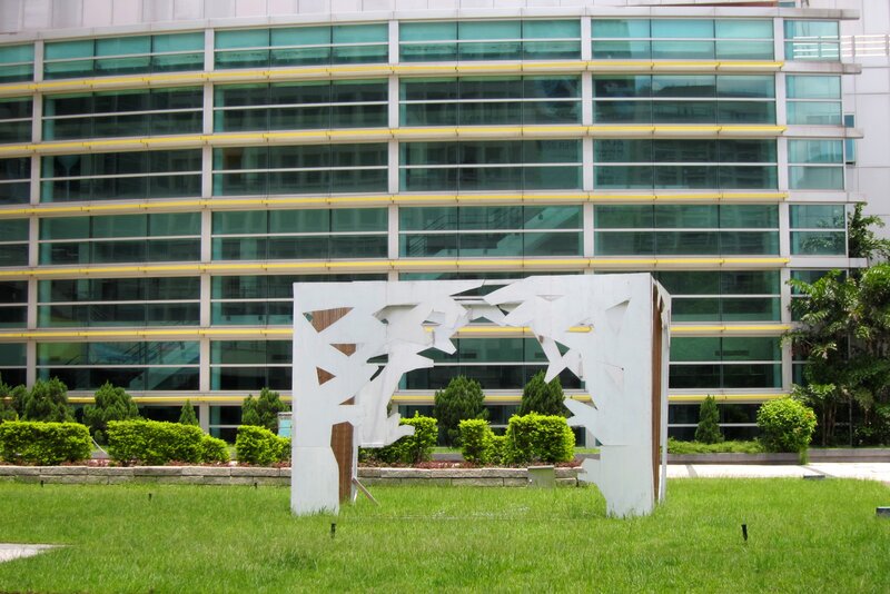 White Sculpture in Grass