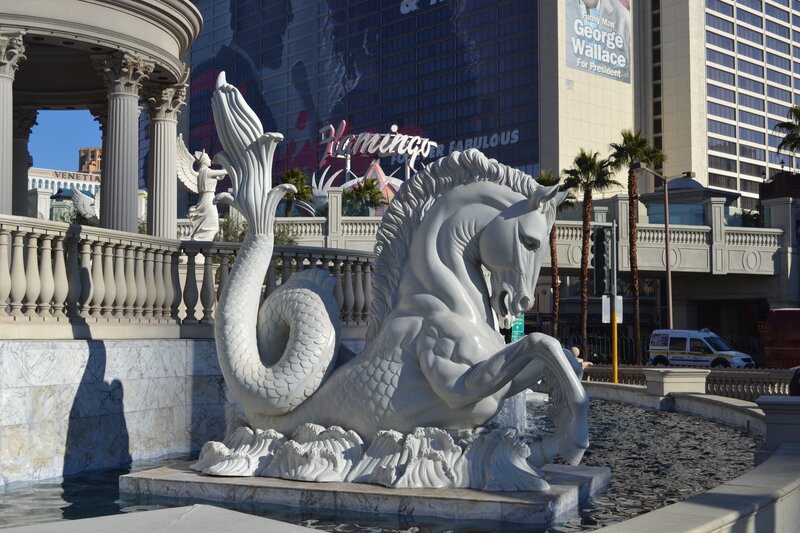 White Seahorse Statue