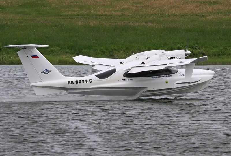 White Seaplane on Water