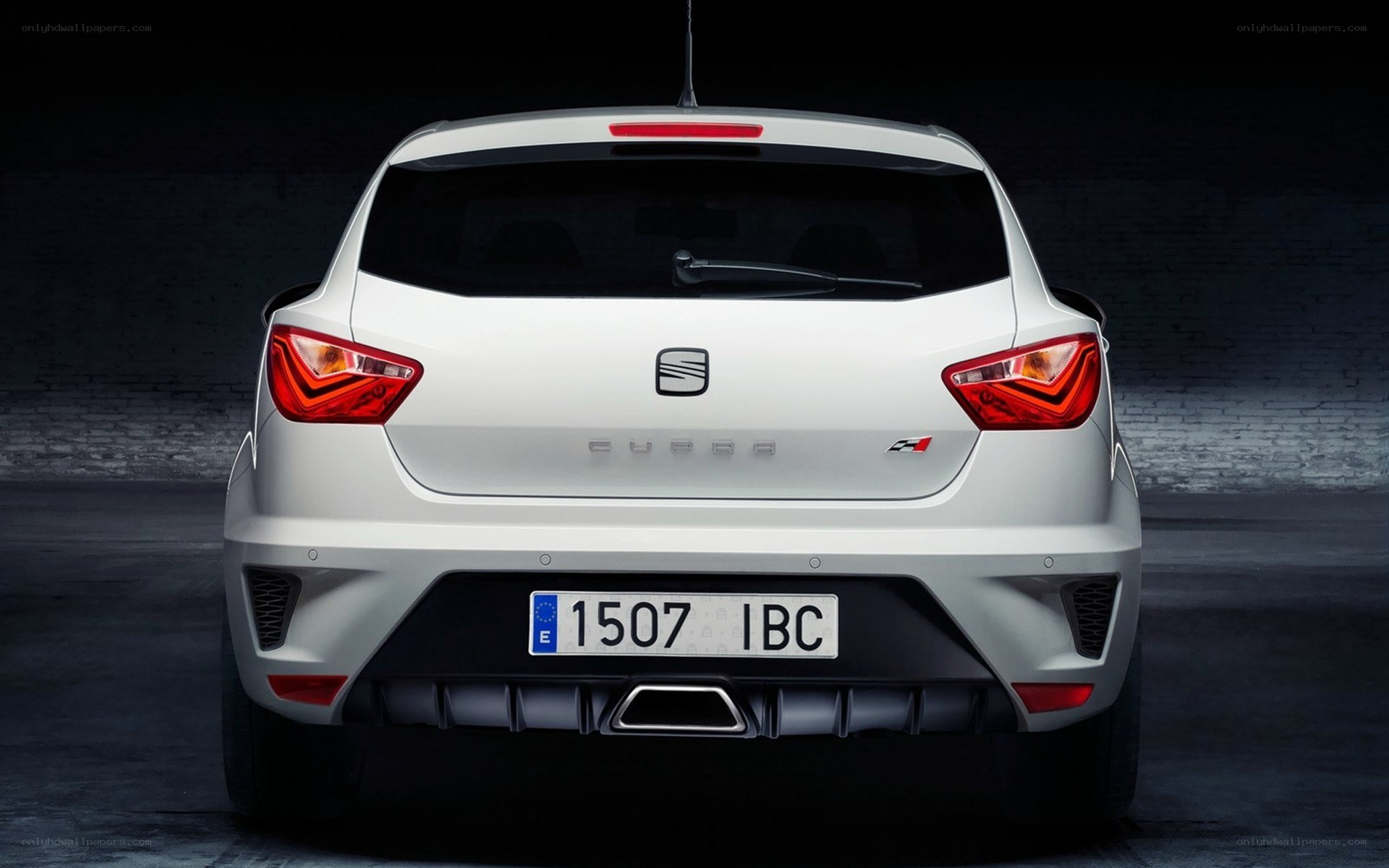 white seat cupra car rear view
