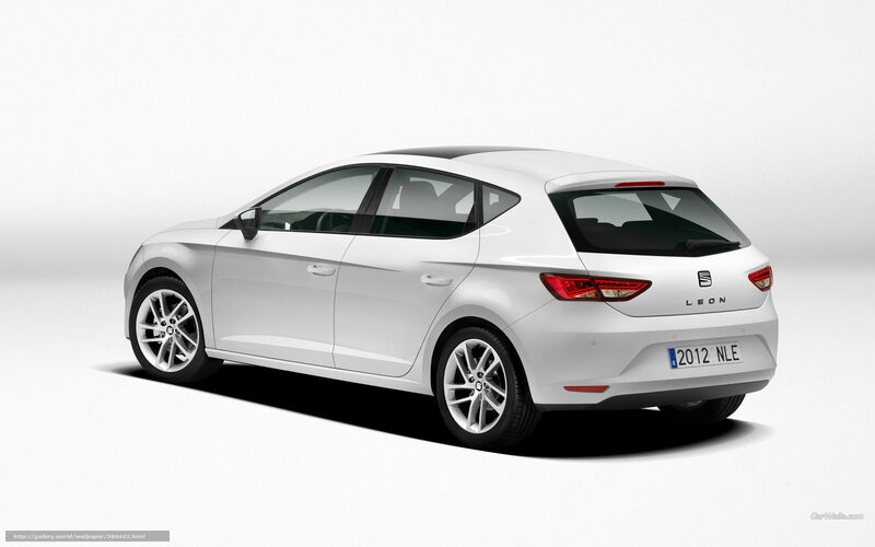 White Seat Leon Car — Neutral, Photograph, Wheel