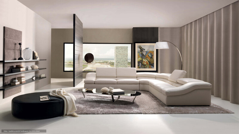 White Sectional Sofa — Beige, Modern