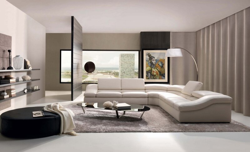 White Sectional Sofa — Beige