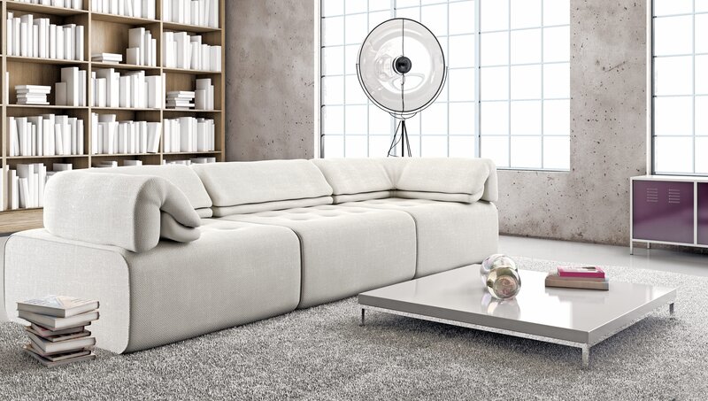 White Sectional Sofa — Gray