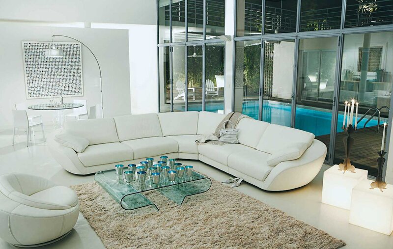 White Sectional Sofa — Modern, Afternoon
