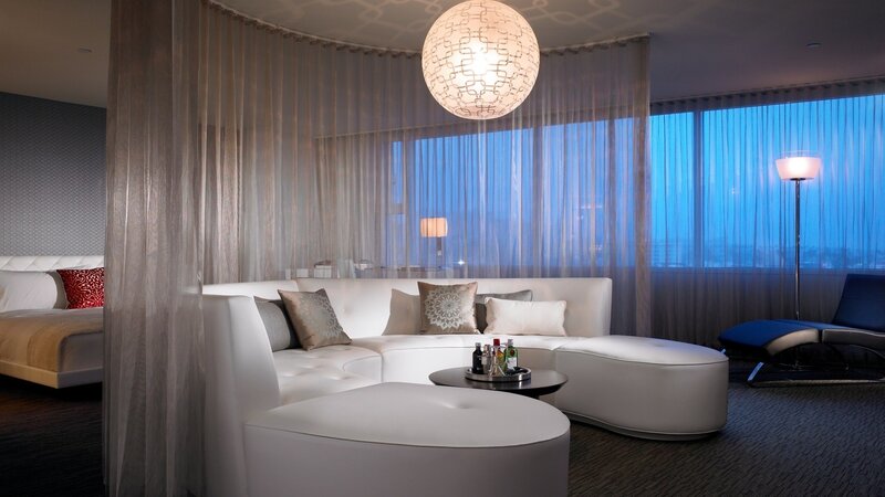 White Sectional Sofa — Modern, Night, Photograph, Bed, Lamp