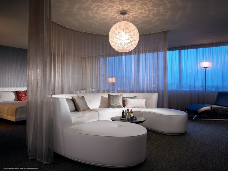 White Sectional Sofa — Modern, Night, Photograph