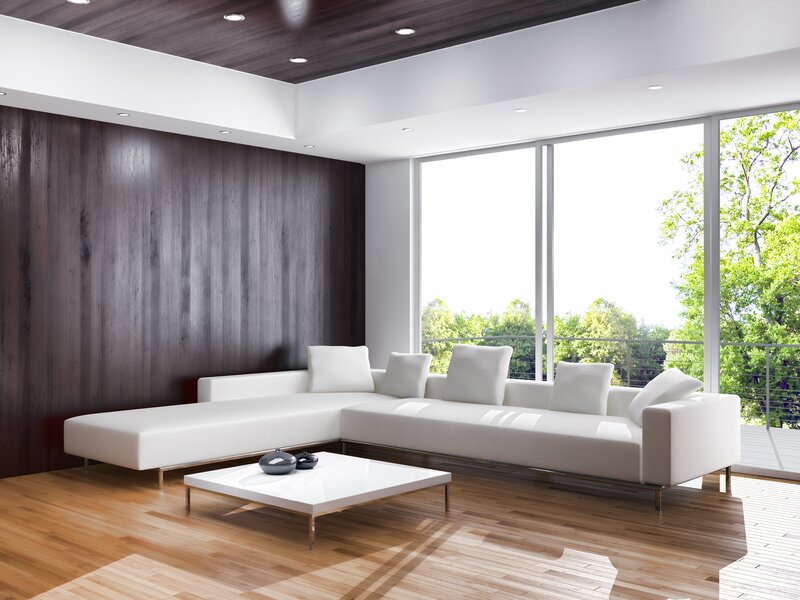 White Sectional Sofa — Serene, Afternoon, 3d Render