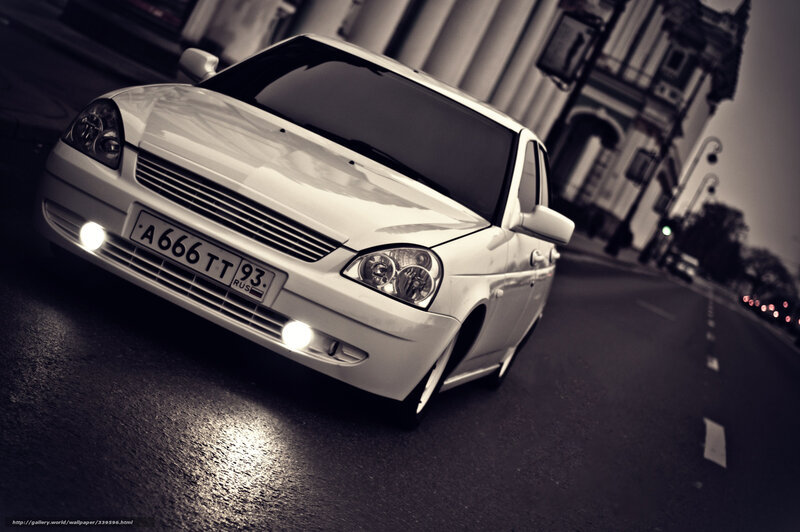 White Sedan Car — Black