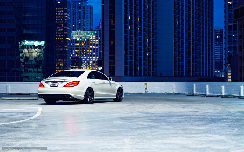 White Sedan Car — Blue, Dramatic