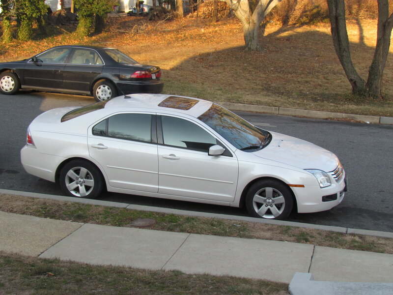 White Sedan Car — Calm, Autumn