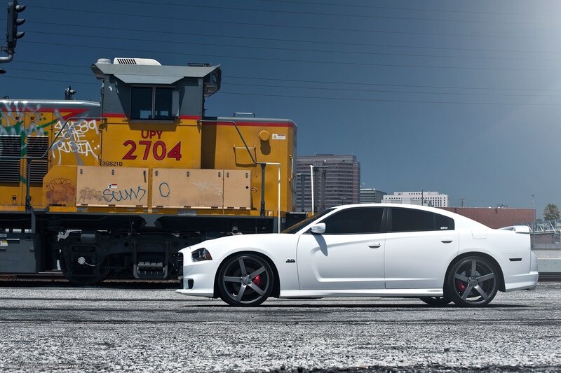 White Sedan Car — Dramatic, Afternoon, Photograph, Train