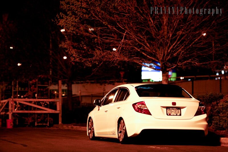 White Sedan Car — Dramatic, Night, Photograph