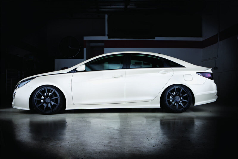 White Sedan Car — Dramatic