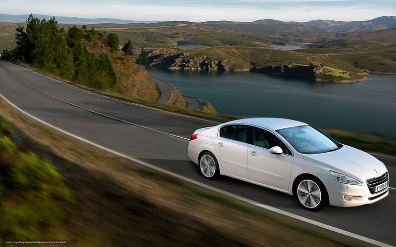 White Sedan Car — Serene, Afternoon, Photograph, Road