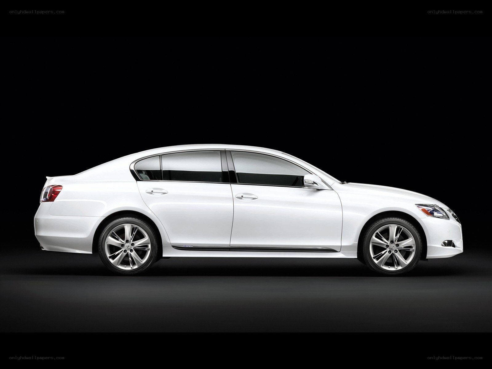 white sedan car side view