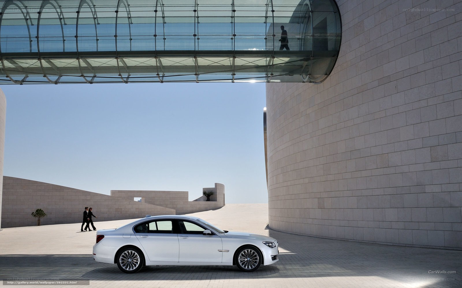 White sedan in modern architecture