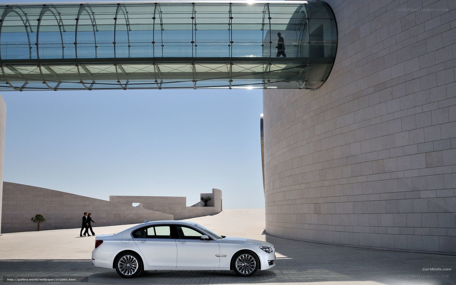 White sedan in modern architecture