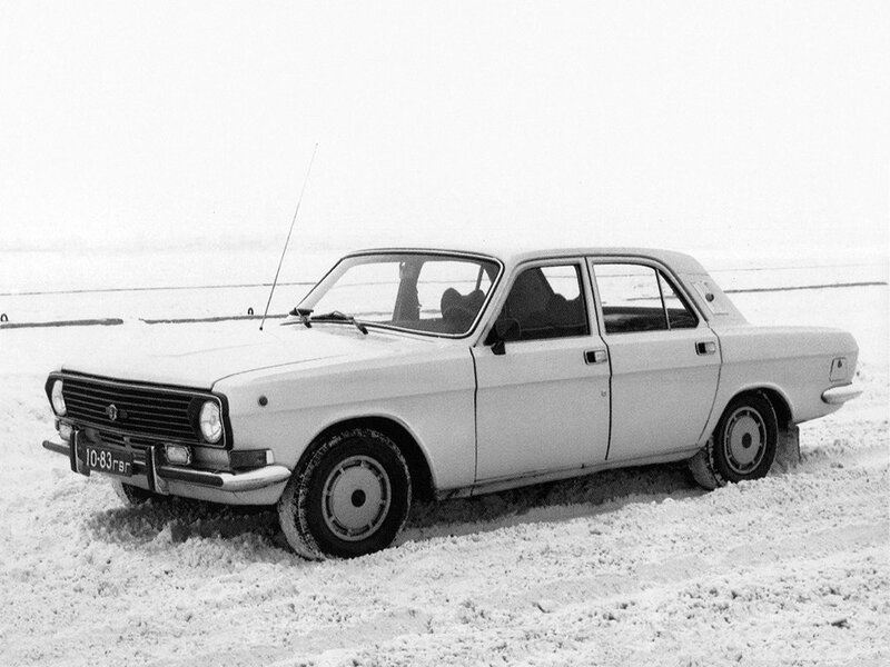 White Sedan in Snow — Black