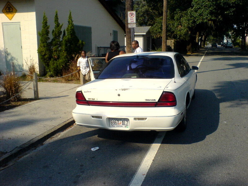 White Sedan on Street