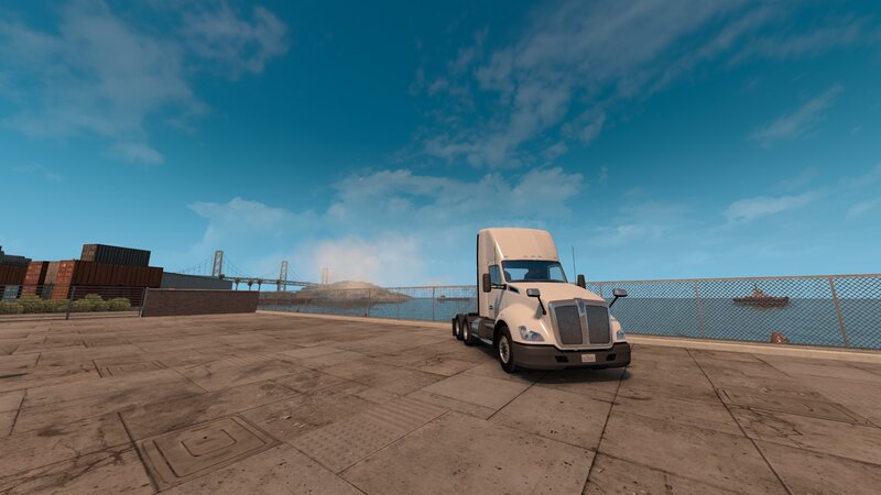 White Semi-truck — Blue, Calm