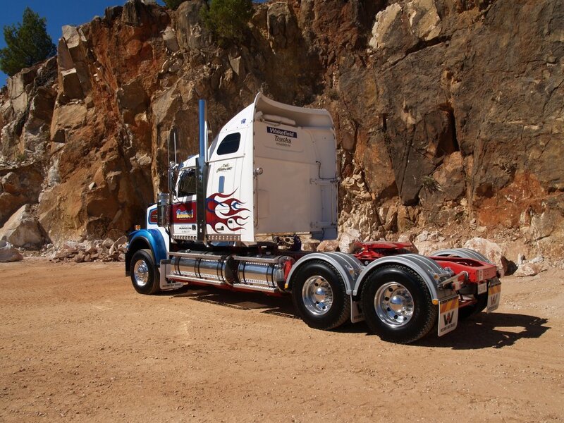 White Semi-truck — Brown