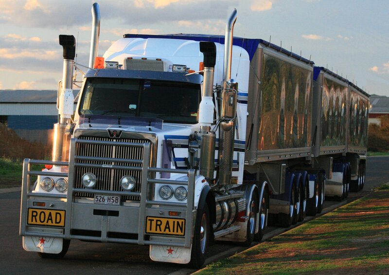 White Semi-truck — Dramatic