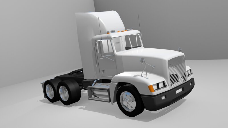 White Semi-truck — Neutral, 3d Render