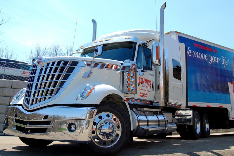 White semi-truck with chrome details