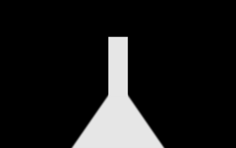 white shape on black background
