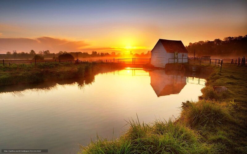 White Shed by Canal