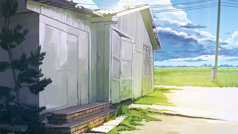 White Shed in Field