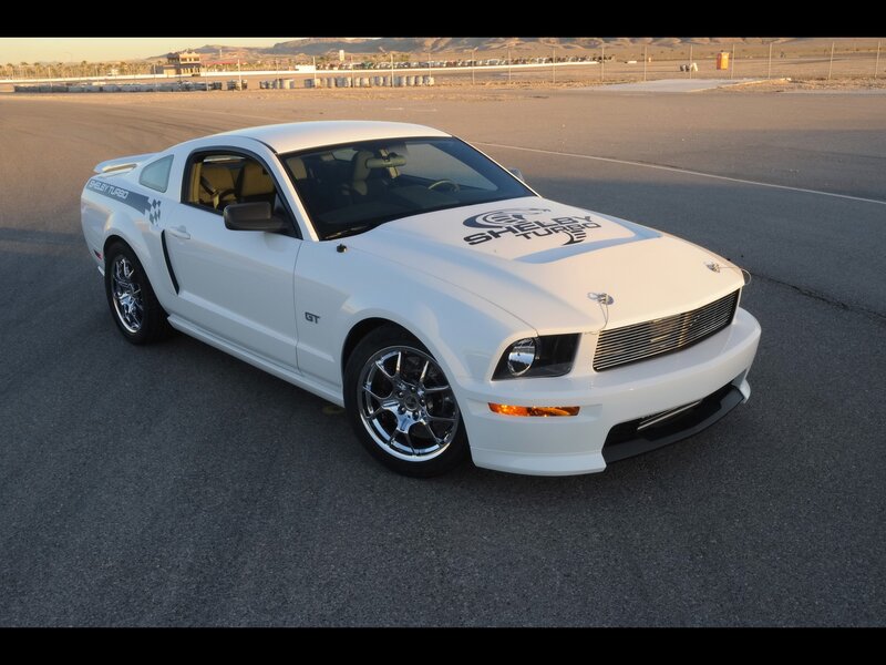 White Shelby GT Turbo Mustang