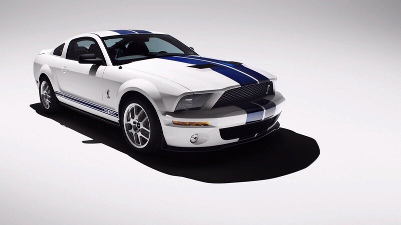White Shelby GT500 — Dramatic, Photograph, Car, Stripes