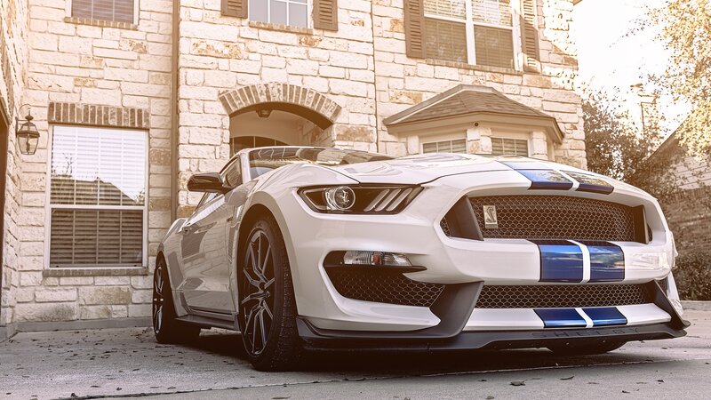 White Shelby Mustang — Dramatic, Afternoon, Photograph