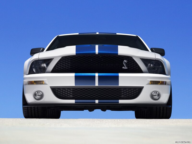 White Shelby Mustang — Dramatic, Afternoon