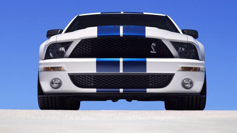 White Shelby Mustang — Dramatic, Photograph
