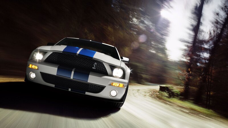 White Shelby Mustang — Dynamic