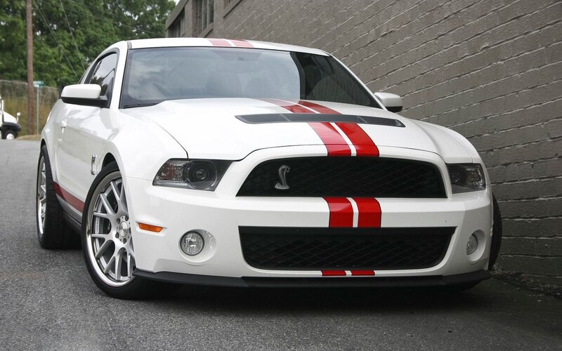 White Shelby Mustang — Neutral