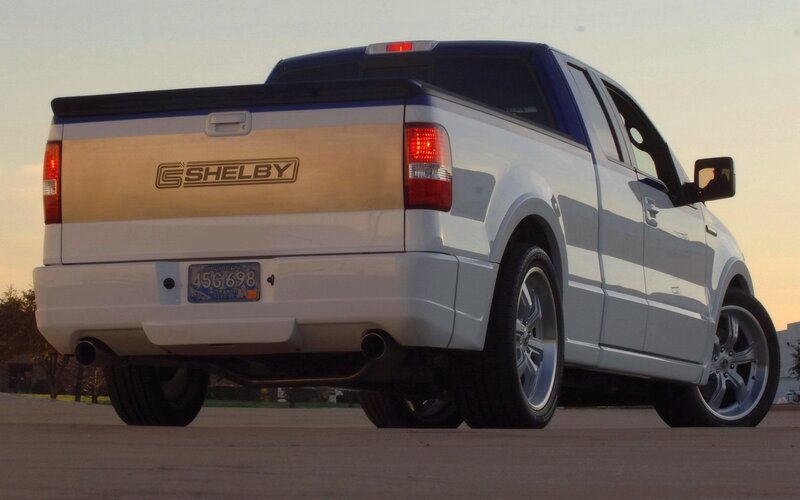 white shelby pickup truck