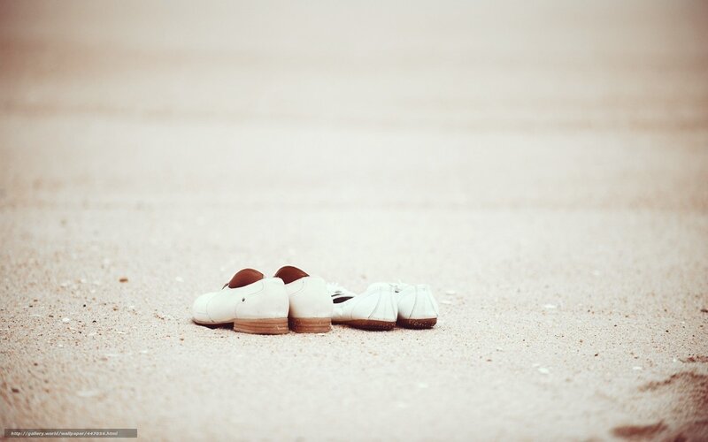 White shoes on the beach