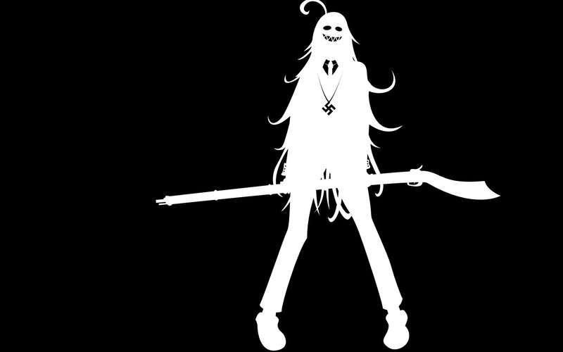 white silhouette of a character
