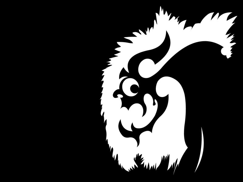 white silhouette of a creature