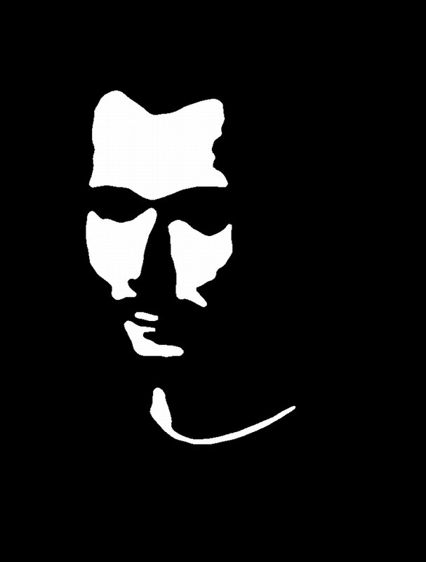 white silhouette of a face