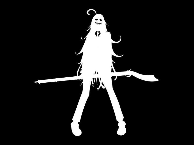 white silhouette of a ghostly figure