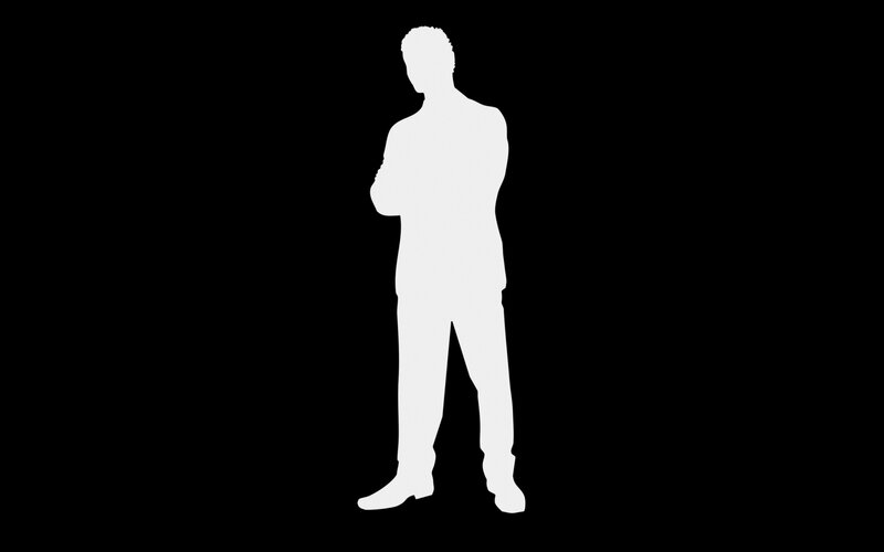 white silhouette of a man