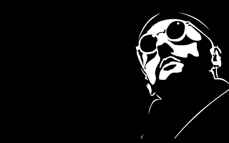 white silhouette of a man