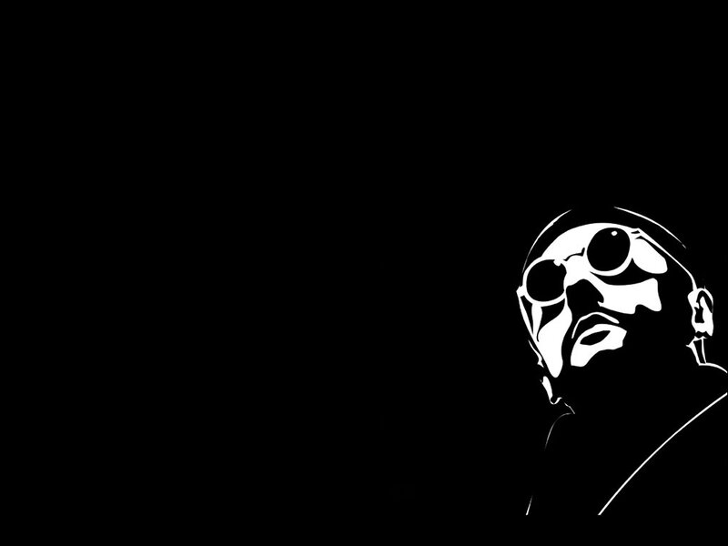 white silhouette of a man with goggles